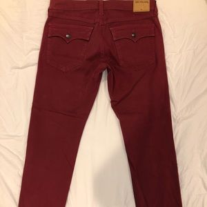 TRUE RELIGION Red Suede Pants Lightly Used Size 34
